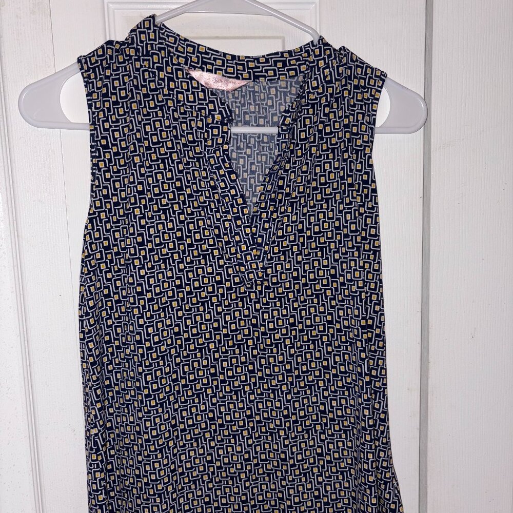 Patterned Work Blouse Sleeveless - image 1